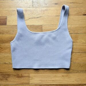 BABATON Sculpt Knit Crop Top Lilac Purple Size Medium